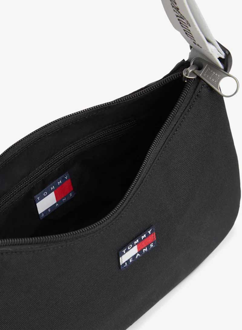 TOMMY JEANS Black Essential Repeat Logo Shoulder Bag for Women | Best Price UAE